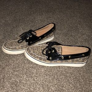 Cheetah print Sperry boat-shoes
